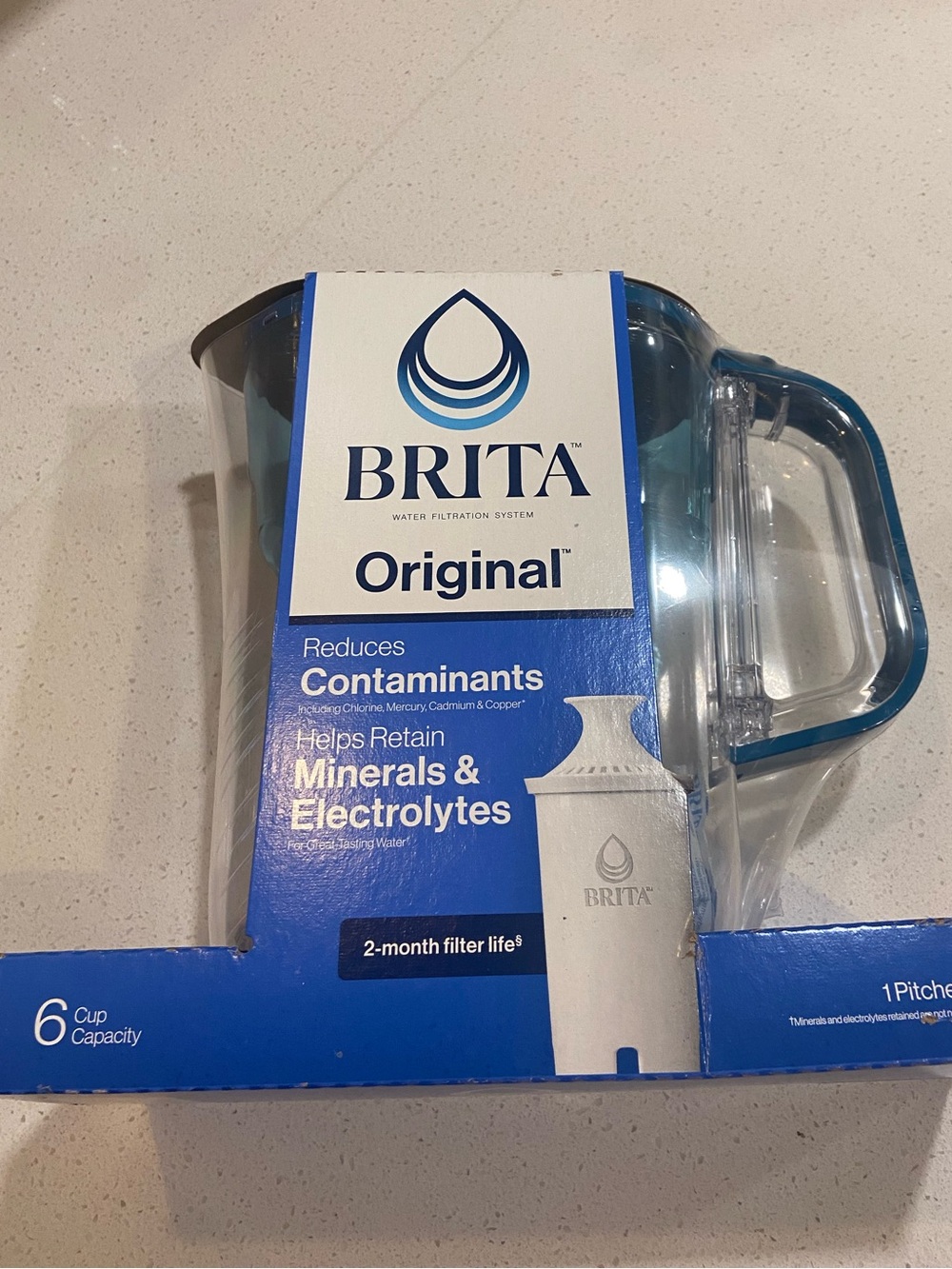 BRITA Original Water Filter Pitcher in Clear/Blue